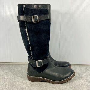 UGG Black Leather Ankle Boots